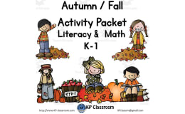 Autumn / Fall Literacy and Math Activity Packet for K-1