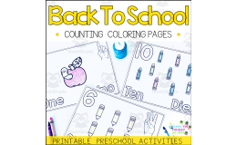 Back to School Coloring Pages Preschool Math Counting and Color Sheets