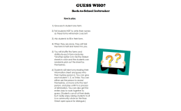 Back to School Icebreaker: Guess Who?