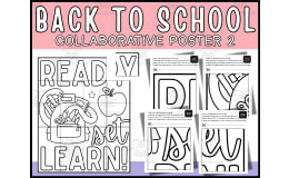Back To School "Ready Set Learn" Collaborative Coloring Poster