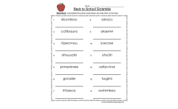 Back to School Scramble Worksheet