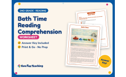Bath Time Reading Comprehension Worksheet – 2nd Grade Practice