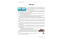 Bath Time Reading Comprehension Worksheet