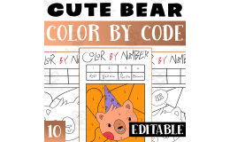 Bears Editable Color By Code Worksheet Activity, Bears Color By Number