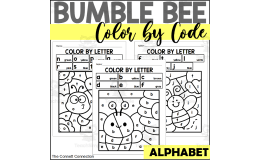 Bee Alphabet Color by Code for Lowercase Letters