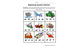 Beginning Blends Transportation Worksheet