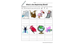 Beginning Sounds GL, FL, SL Worksheet