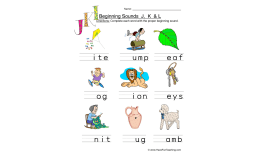 Beginning Sounds J K L Worksheet - Pictures
