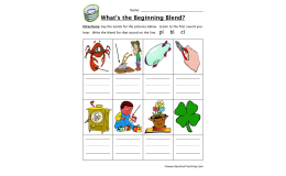 Beginning Sounds PL, BL, CL Worksheet