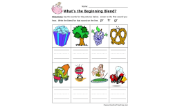 Beginning Sounds PR, TR, GR Worksheet