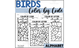 Bird Alphabet Color by Code for Lowercase Letters