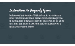 Blank Editable Jeopardy Game