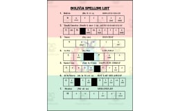 Bolivia Spelling List