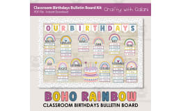 Bulletin Board: Classroom Birthday In Bright Rainbow Theme