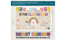 Bulletin Board : Positive Affirmation In Bright Rainbow Design