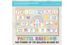Bulletin Board: The Power Of Yet in Pastel Rainbow Design