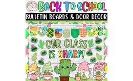 Cactus Back To School Bulletin Board or Door Decor Kit | August