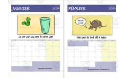 Calendrier 2024- French Calendar- Tongue Twisters