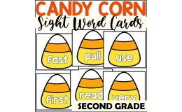 Candy Corn Sight Word Cards for Second Grade