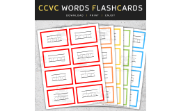 CCVC Words Tracing Flashcards: Short Vowels (A E I O U), CCVC Words List