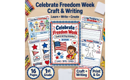 Celebrate Freedom Week Craft & Writing Activities for 1st Grade