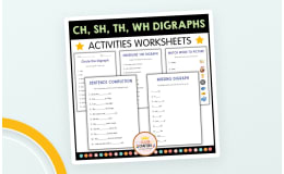CH, SH, TH, WH Digraphs – 6 Phonics Worksheets