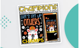 Champions LLama Sports Bulletin Board Kit, Door Decoration, or Poster