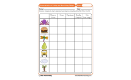 Characteristics of Living and Non-Living Things Worksheet