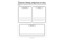 Characters, Setting & Big Events Worksheet