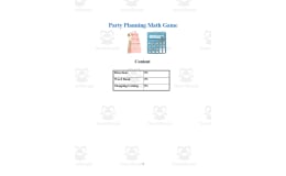 Chinese: Party Planning Math Game