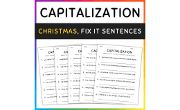 Christmas Capitalization Worksheets Fix the Sentences Grammar Practice