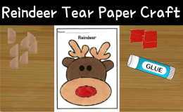 Christmas Crafts Reindeer Tear Paper Craft