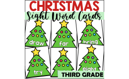Christmas Sight Word Cards for Third Grade