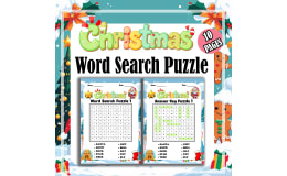 Christmas Word Search Puzzle Game Fun & Educational Activity for Kinde