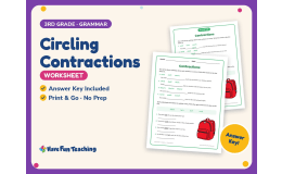 Circling Contractions Worksheet – 3rd Grade Grammar Practice