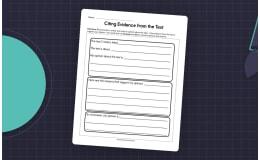 Citing Evidence from the Text Worksheet