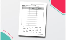 Classifying Nouns, Verbs, or Adjectives Worksheet