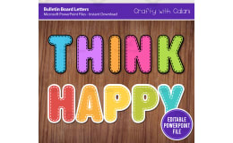 Classroom Bulletin Board Lettering Pack - Editable & Easy To Print - Think Happy