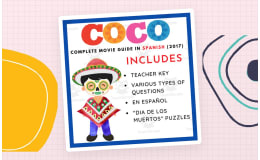 Coco (2017): Movie Guide, Puzzles, and "Dia de los Muertos" Infographic (In Spanish)