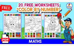 COLOR BY NUMBER | 20 FREE WORKSHEETS FOR KIDS