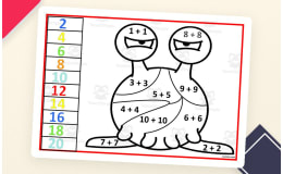 Monster Addition Doubles Facts – Color by Number