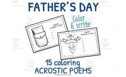 Coloring acrostic poems for Father's Day - write and color