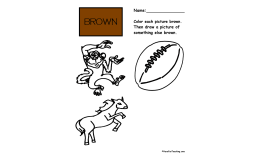 Coloring Brown Pictures Worksheet