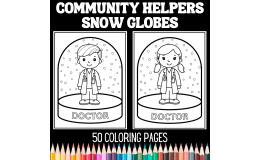Community Helpers Snow Globe Coloring Pages