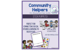 Community Helpers Stick Puppets – 16 Character Set