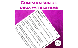 Comparaison de deux faits divers