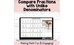 Compare Fractions with Unlike Denominators Self-Checking Digital Activity