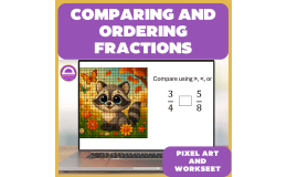 Comparing and Ordering Fractions Pixel Art Activity and Worksheet