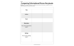 Comparing Informational Picture Storybooks Worksheet