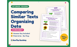 Comparing Similar Texts Organizing Data Worksheet – 1st Grade Practice